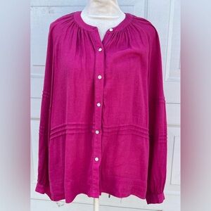 Women's Rails pink button down top long sleeves M